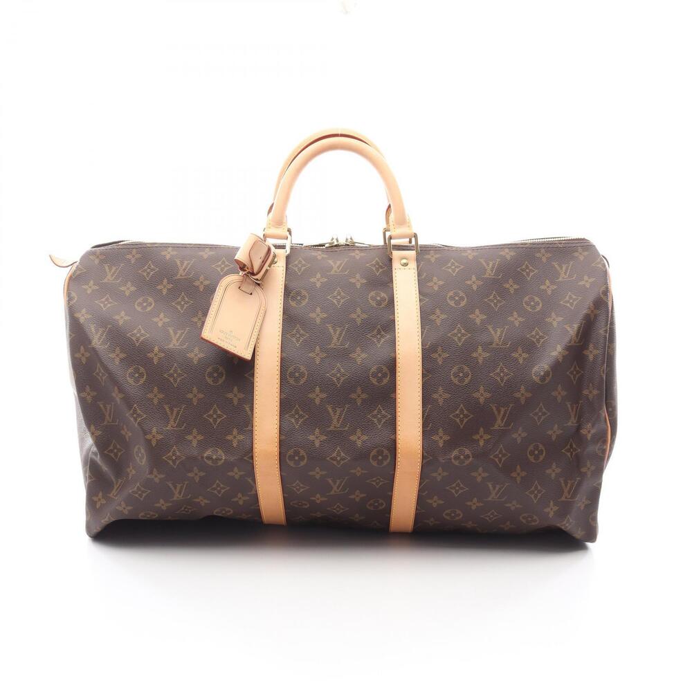 Louis Vuitton Keepall Boston Bag Canvas Leather Monogram Brown